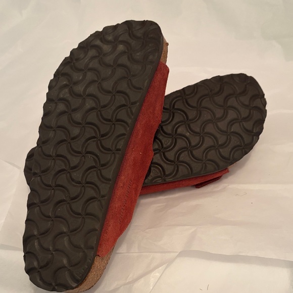 Birkenstock Red Suede Arizona Two-Strap Sandals - Picture 4 of 4
